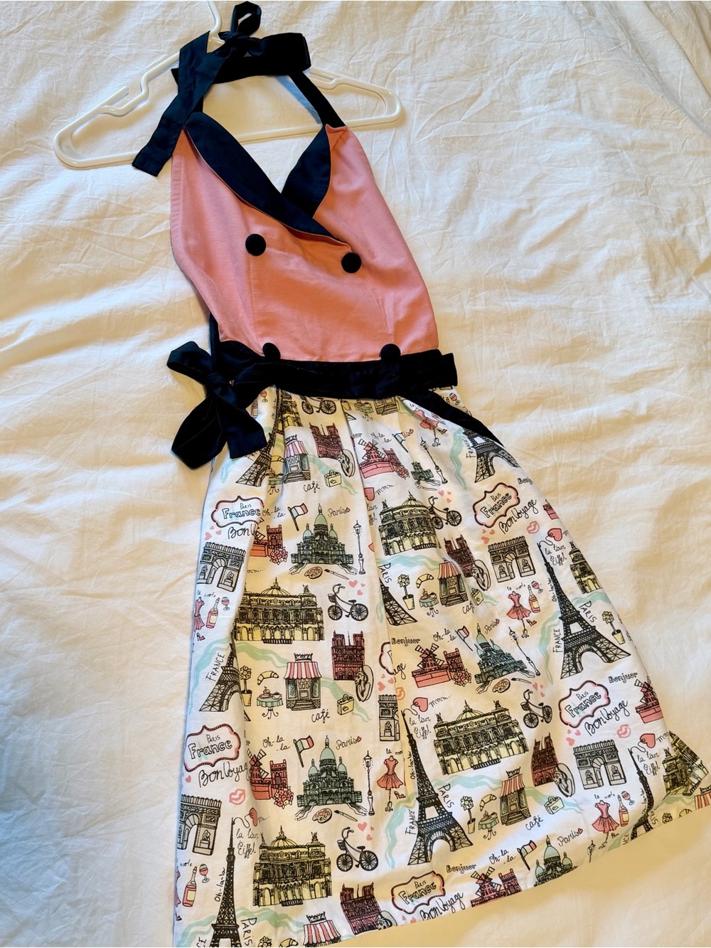 Envogue Pink and Black Paris Print Apron